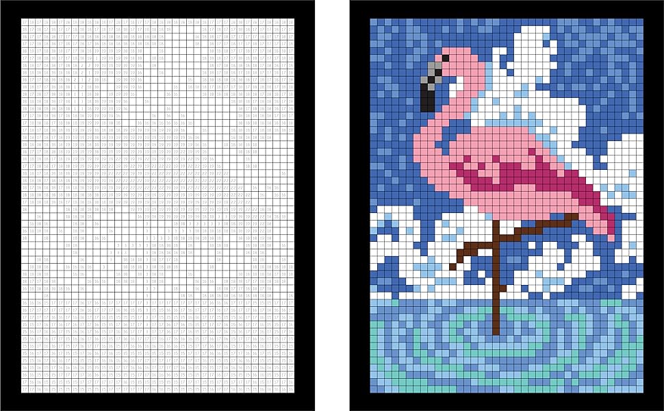 Mystery Color by number with 24 Markers